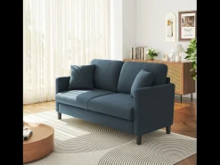 DripeX 2/3 assentos em Teddy Velvet, sofá de conforto à direita em madeira maciça, amossa com apoios de braços, 165x78x89cm, -cinza-cinza^ Sofá