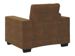 Poltrona*vidaxl | Cadeira Sofa | com almofada Couro sintético e Madeira Castanho