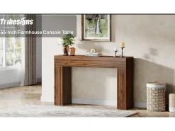 Tribesigns 140 cm de comprimento, mesa estreita para sofá, mesa atrás do sofá, mesa de entrada moderna em madeira para a entrada, o corredor, o sala de estar^ Consola