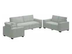 vidaxl | Conjunto de Sofás | 3 pcs Cinzeto 220 x 78 x 84 cm Veludo^ Sofá