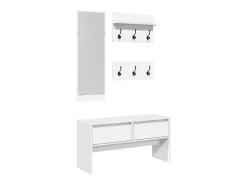 Móvel De Entrada*vidaxl 4 pcs conj. de móveis de corredor derivados de madeira Branco