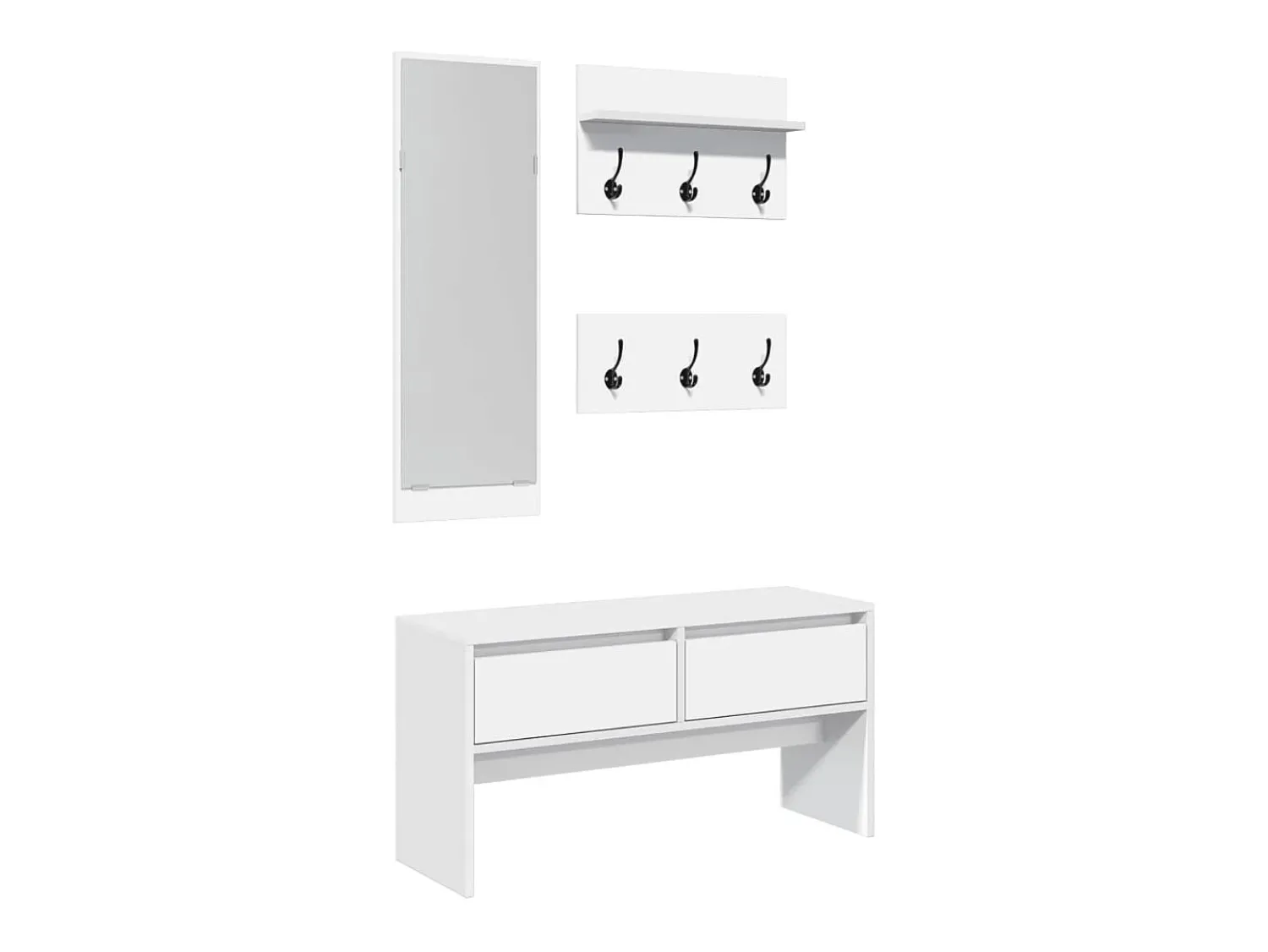 Móvel De Entrada*vidaxl 4 pcs conj. de móveis de corredor derivados de madeira Branco