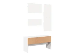 Móvel De Entrada*vidaxl 4 pcs conj. de móveis de corredor derivados de madeira Branco