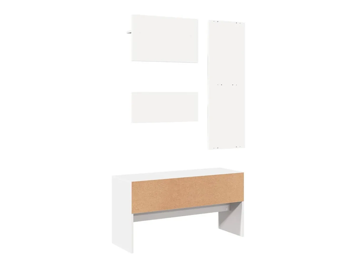 Móvel De Entrada*vidaxl 4 pcs conj. de móveis de corredor derivados de madeira Branco