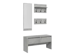 Sale vidaxl 4 pcs conj. móveis corredor derivados de madeira cinza cimento Cinzento