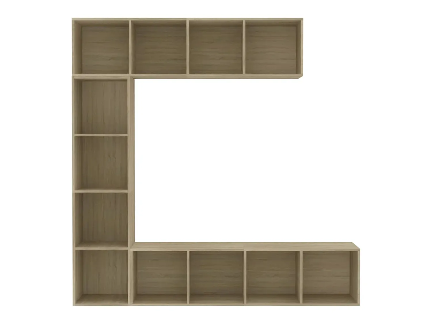 3 pcs conjunto armário TV/estante 180x30x180 cm carvalho sonoma PT395863^ Biblioteca