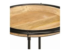 Discount vidaxl 2 pcs Conjunto de mesa de apoio madeira de mangueira maciça Natural claro