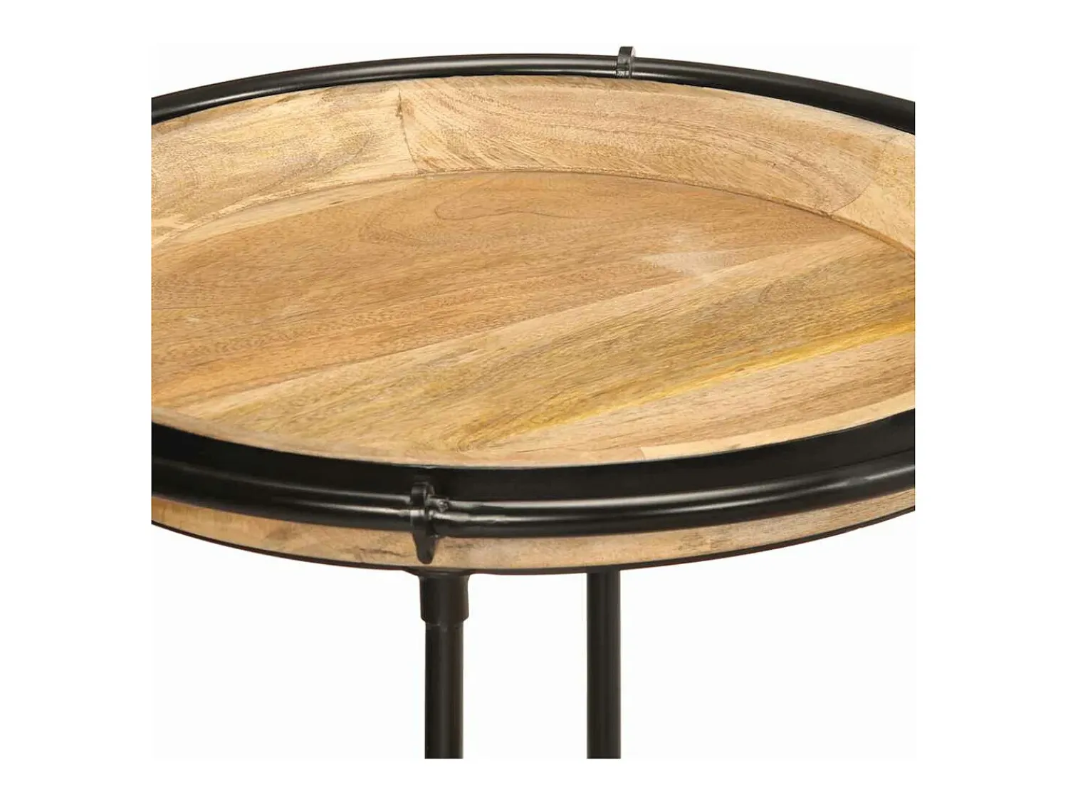 Discount vidaxl 2 pcs Conjunto de mesa de apoio madeira de mangueira maciça Natural claro