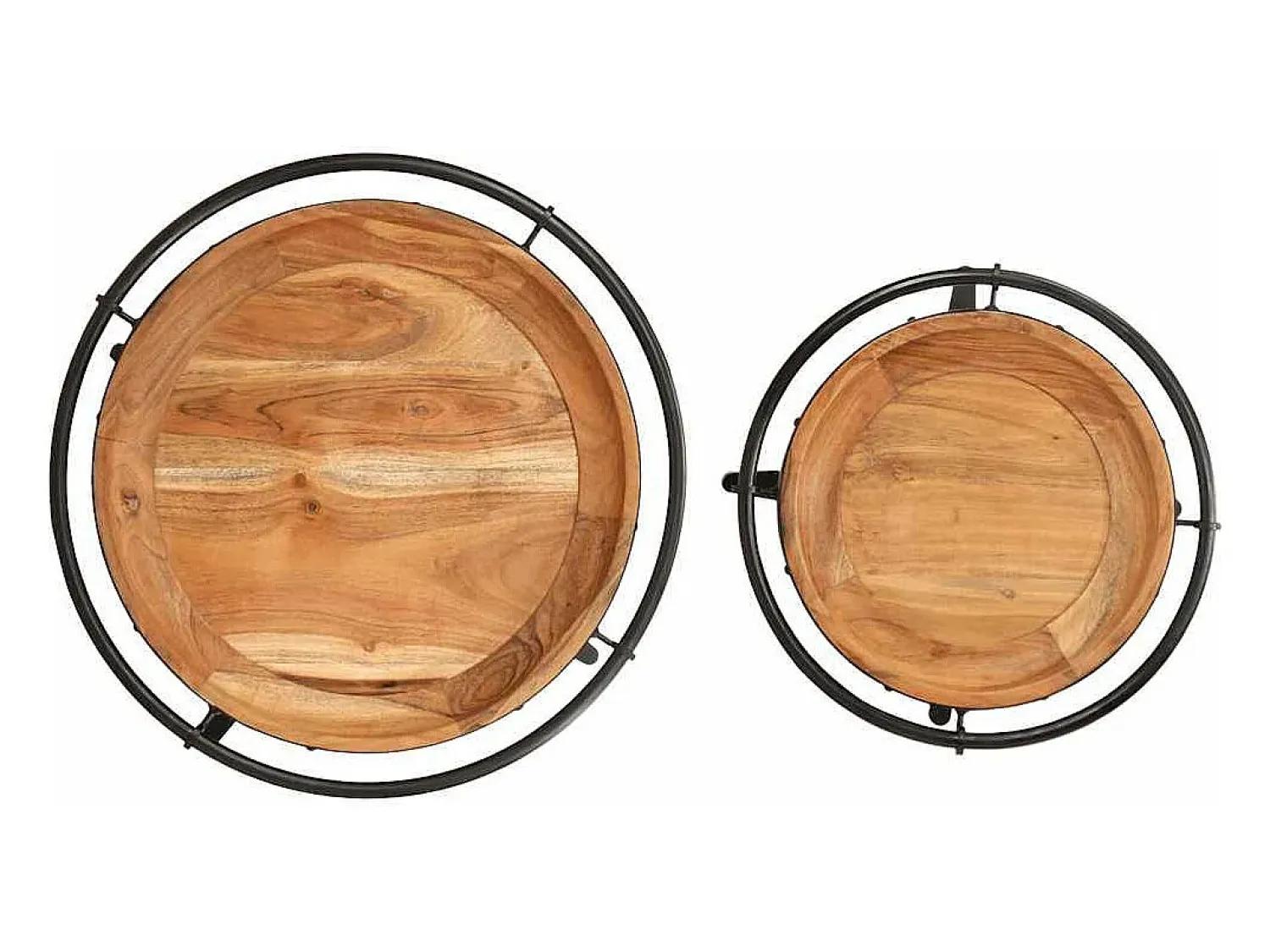 Mesa De Apoio*vidaxl 2 pcs Conjunto de mesa de apoio madeira de acácia maciça Natural claro