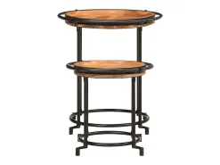 Mesa De Apoio*vidaxl 2 pcs Conjunto de mesa de apoio madeira de acácia maciça Natural claro