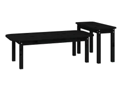 2 pcs conjunto de mesas de centro pinho maciço PT782113^ Mesa De Centro