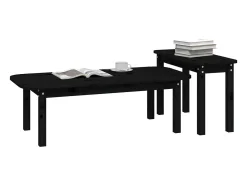 2 pcs conjunto de mesas de centro pinho maciço PT782113^ Mesa De Centro