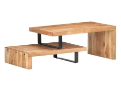 vidaxl 2 pcs conjunto de mesas de centro madeira de acácia maciça^ Mesa De Centro