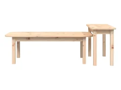 Mesa De Centro* 2 pcs conjunto de mesas de centro madeira de pinho maciça PT928914 Castanho