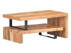 Mesa De Centro* 2 pcs conjunto de mesas de centro madeira de acácia maciça PT982213 Castanho