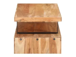 Mesa De Centro* 2 pcs conjunto de mesas de centro madeira de acácia maciça PT982213 Castanho
