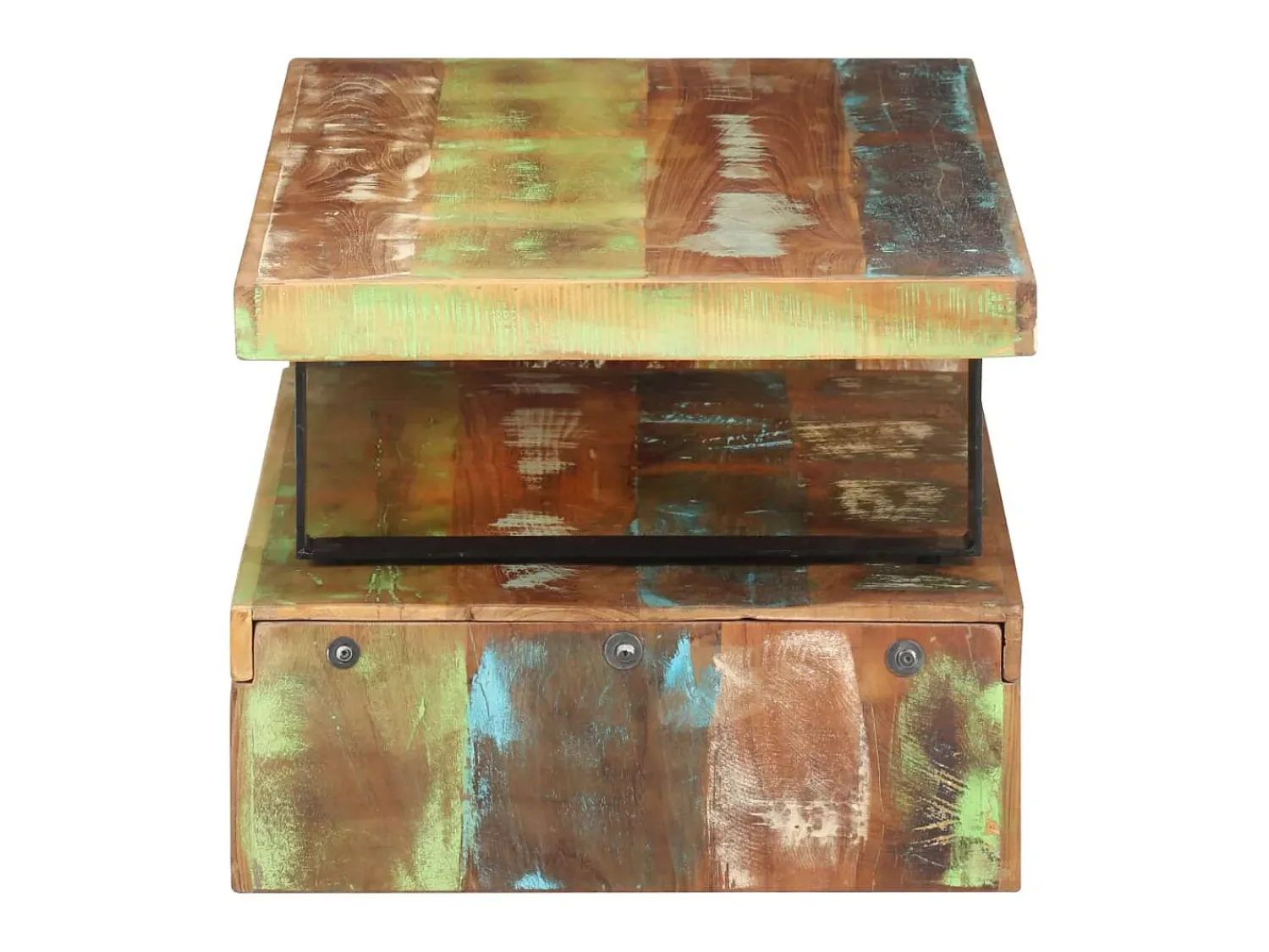 Mesa De Centro| 2 pcs conjunto de mesas de centro madeira recuperada maciça PT513526 Castanho