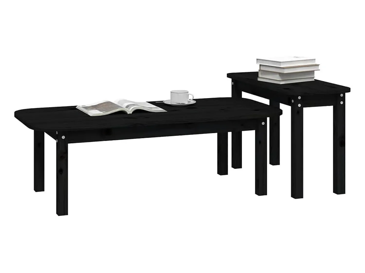 vidaxl 2 pcs conjunto de mesas de centro pinho maciço^ Mesa De Centro