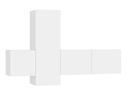 Online 3 pcs conjunto de móveis de TV derivados de madeira PT455315 Branco