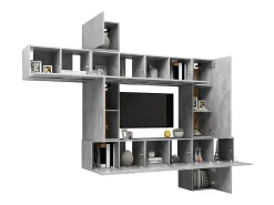 Móvel De Tv* 10 pcs conjunto de móveis de TV derivados madeira cinza cimento PT862183 Cinzento
