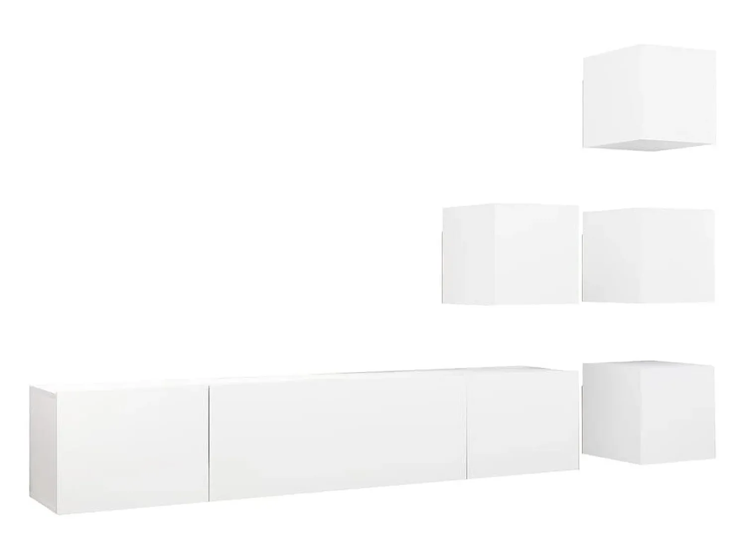 Discount vidaxl 6 pcs conjunto de móveis de TV contraplacado Branco