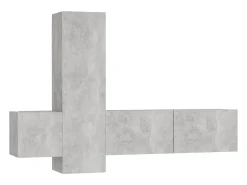 Móvel De Tv* 3 pcs conjunto de móveis de TV contraplacado cimento PT452337 Cinzento