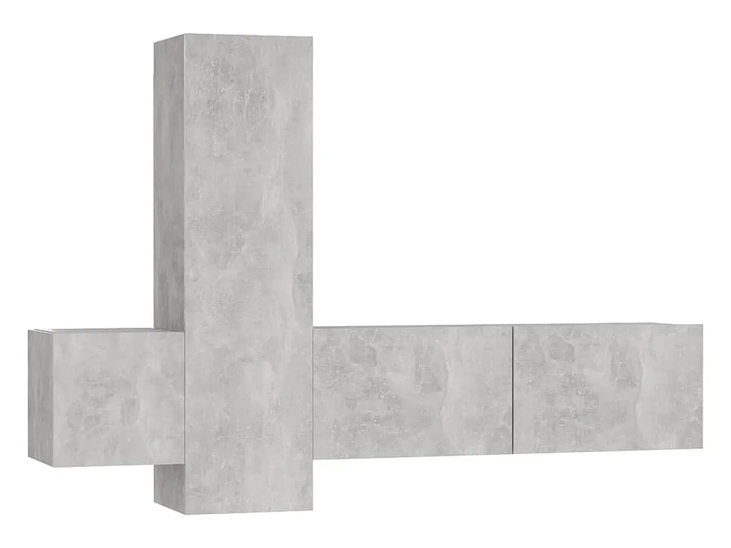 Móvel De Tv* 3 pcs conjunto de móveis de TV contraplacado cimento PT452337 Cinzento