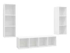 Móvel De Tv| 3 pcs conjunto de móveis de TV contraplacado PT427696 Branco
