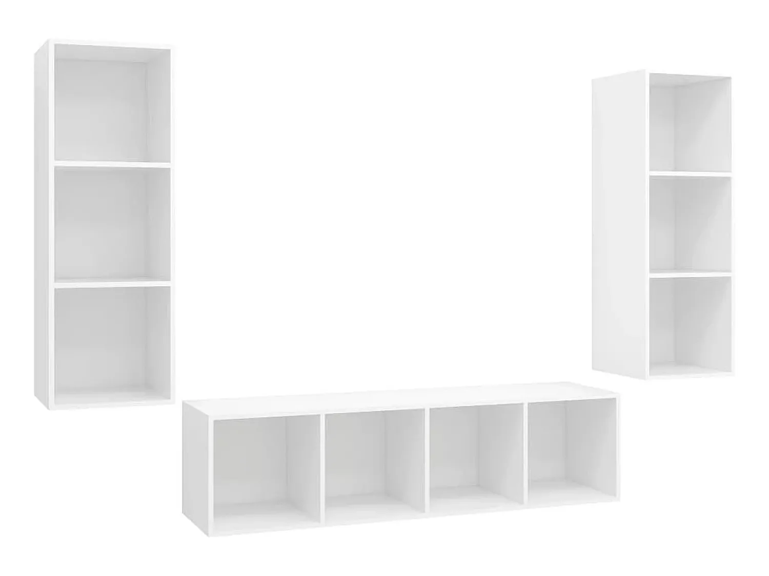 Móvel De Tv| 3 pcs conjunto de móveis de TV contraplacado PT427696 Branco