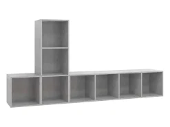 Best 3 pcs conjunto de móveis de TV contraplacado cimento PT841607 Cinzento