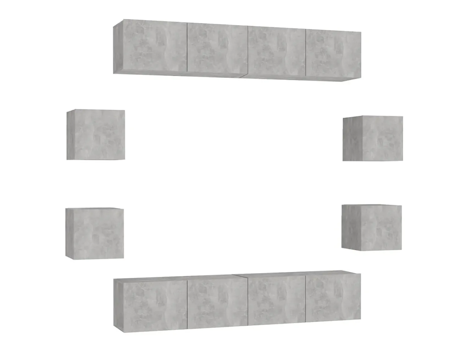8 pcs conjunto de móveis de TV contraplacado cimento PT702457^ Móvel De Tv