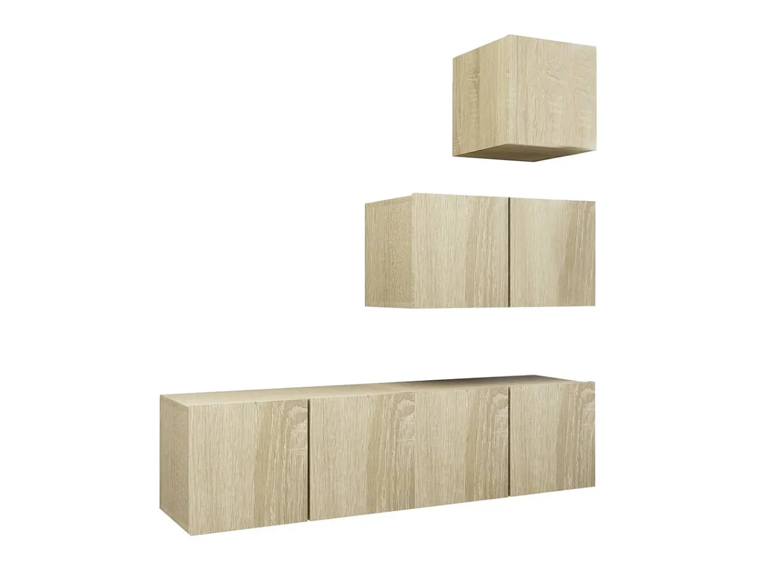Móvel De Tv* 4 pcs conjunto de móveis de TV contraplacado carvalho sonoma PT387123 Castanho