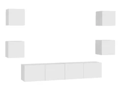 Discount 6 pcs conjunto de móveis de TV derivados de madeira PT445094 Branco