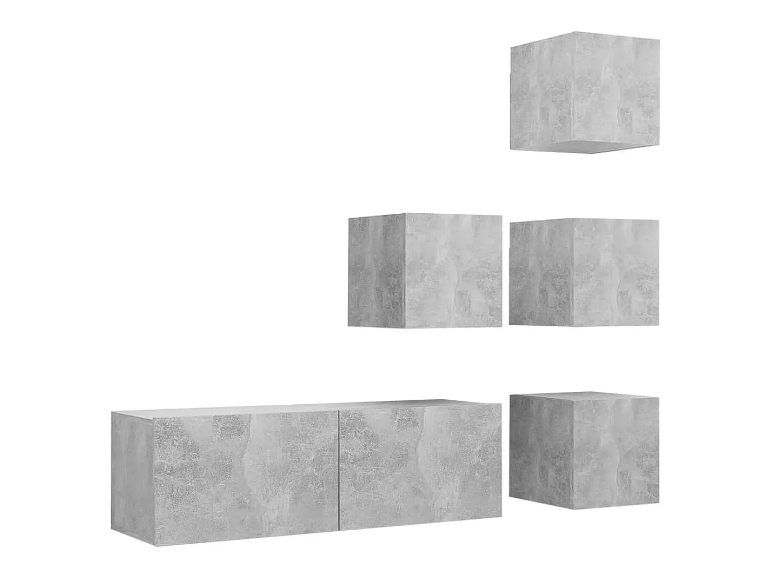Hot vidaxl 5 pcs conjunto de móveis de TV contraplacado cimento Cinzento