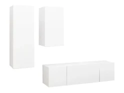 Móvel De Tv* 4 pcs conjunto de móveis de TV derivados de madeira PT905244 Branco