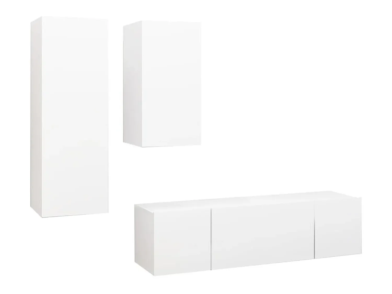 Móvel De Tv* 4 pcs conjunto de móveis de TV derivados de madeira PT905244 Branco