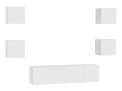 Móvel De Tv* 6 pcs conjunto de móveis de TV derivados de madeira PT511744 Branco