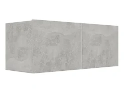 4 pcs conjunto de móveis de TV derivados madeira cinza cimento PT799057^ Móvel De Tv
