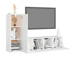 3 pcs conjunto de móveis de TV derivados de madeira PT226495^ Móvel De Tv