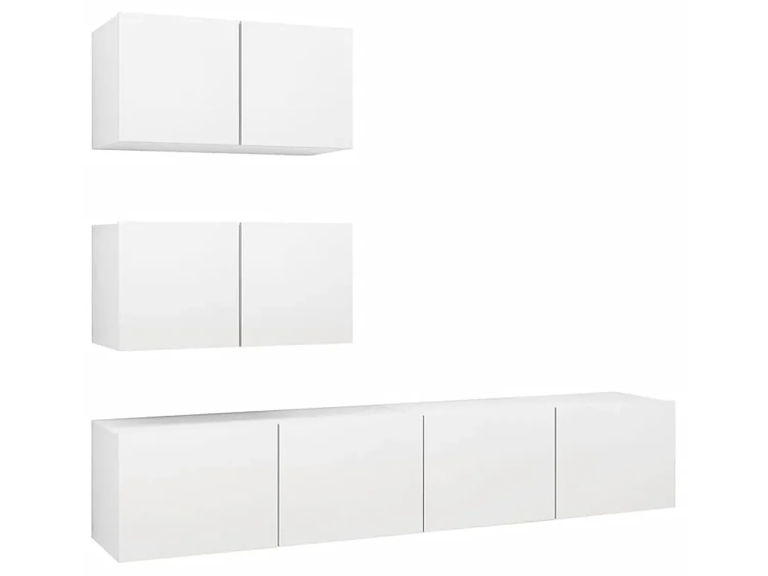 Móvel De Tv* 4 pcs conjunto de móveis de TV derivados de madeira PT887962 Branco