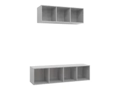 Móvel De Tv* 2 pcs conjunto de móveis de TV contraplacado cimento PT563038 Cinzento