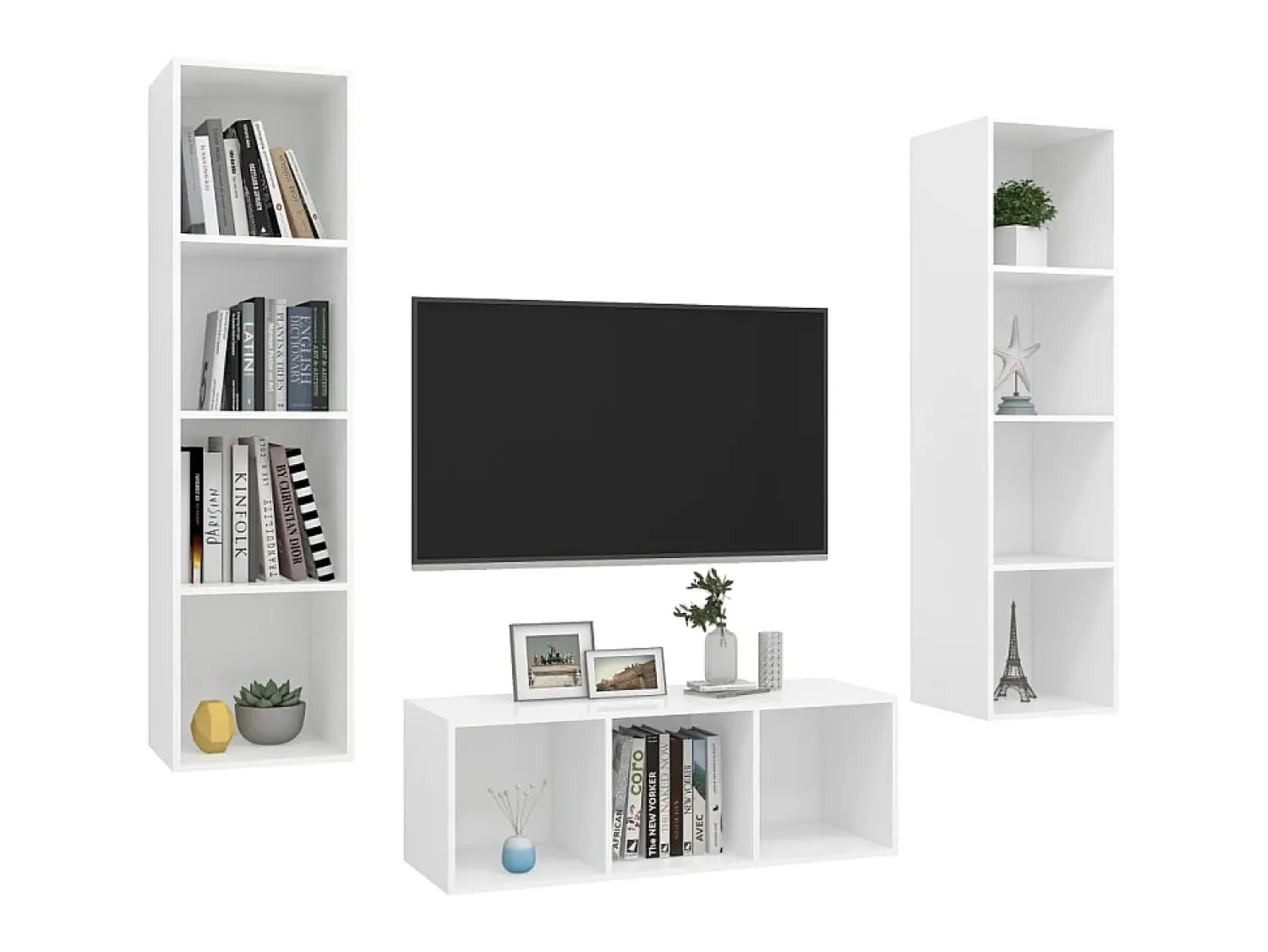 3 pcs conjunto de móveis de TV contraplacado PT550266^ Móvel De Tv