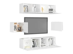 6 pcs conjunto de móveis de TV derivados de madeira PT501967^ Móvel De Tv