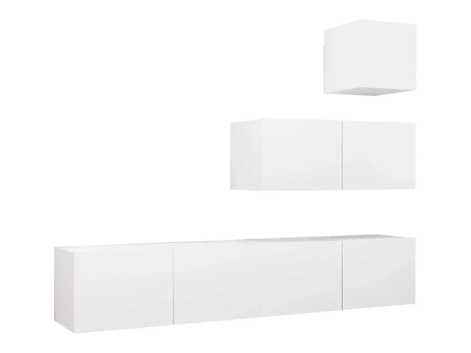 Móvel De Tv* 4 pcs conjunto de móveis de TV derivados de madeira PT711316 Branco