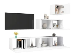 Móvel De Tv* 4 pcs conjunto de móveis de TV derivados de madeira PT711316 Branco