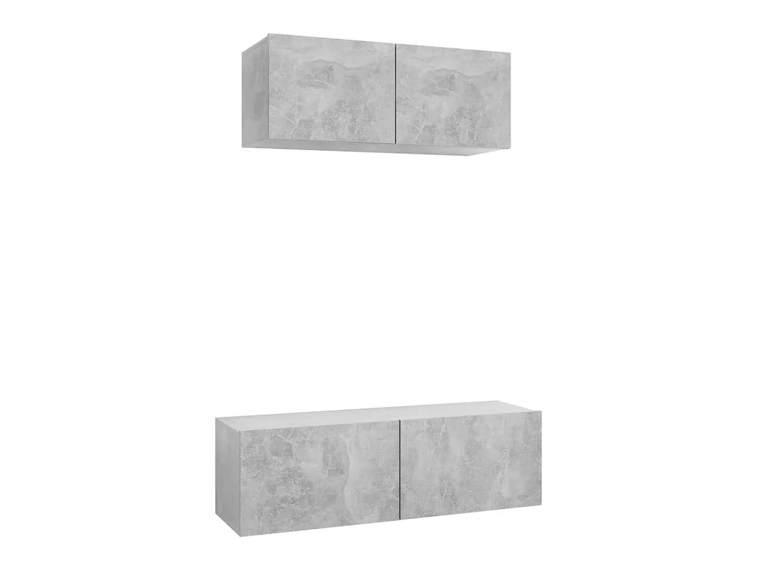 Móvel De Tv| 2 pcs conjunto de móveis de TV derivados madeira cinza cimento PT908406 Cinzento