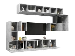 Móvel De Tv* 10 pcs conjunto de móveis de TV derivados madeira cinza cimento PT722647 Cinzento