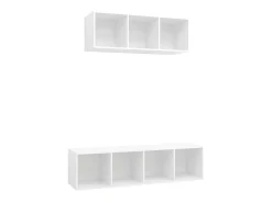 Outlet 2 pcs conjunto de móveis de TV contraplacado PT975926 Branco