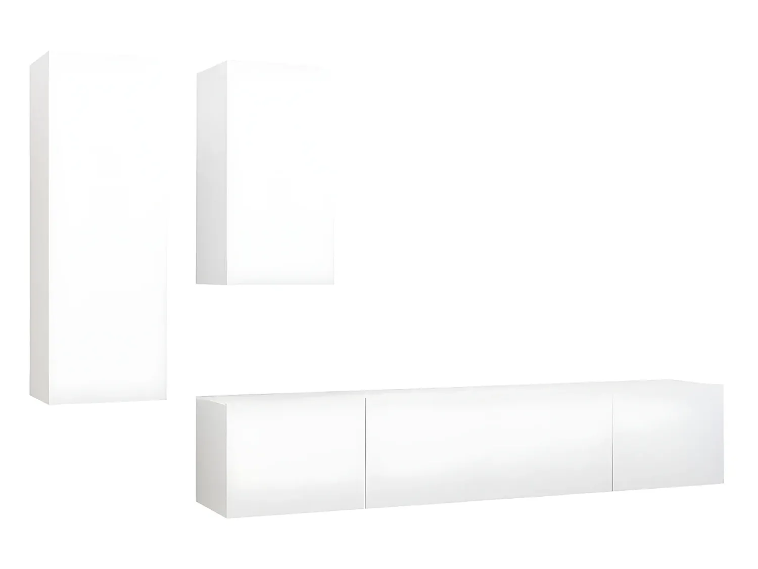 Móvel De Tv* 4 pcs conjunto de móveis de TV derivados de madeira PT170495 Branco