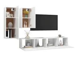 Móvel De Tv* 4 pcs conjunto de móveis de TV derivados de madeira PT170495 Branco